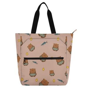 Hawaiian Lifestyle Custom <b>Cute</b> <b>Bear</b> Book Bag Reusable Large Capacity Shoulder Bags Hand Shopping Bag for Book Class Knapsack - Product Image 1
