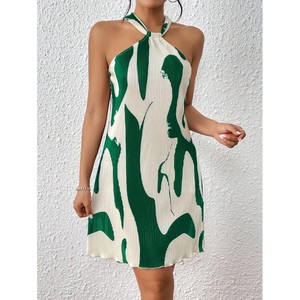 <span class=keywords><strong>Abbigliamento</strong></span> da donna estivo Casual senza maniche gonna Sexy a righe con motivo stampato a collo appeso <span class=keywords><strong>abbigliamento</strong></span> da donna - Product Image 3