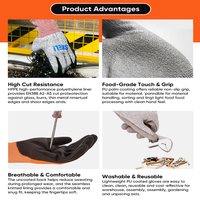 Gants de protection anti-coupure en fibre de verre HPPE avec revêtement PU SNELL à forte adhérence, fournis directement par l'usine, pour la manipulation sur les chantiers de construction