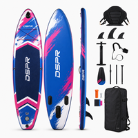 Planche de paddle gonflable portable OEM 320 cm tout usage en PVC double couche pour adultes avec trois ailerons pour les excursions sur eau calme