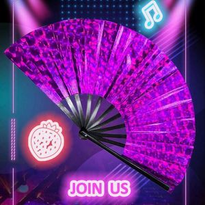 Abanico Plegable Grande y Brillante con Efecto Reflectante para Festivales, Abanicos Portátiles de Plástico con Efecto Brillante para Fiestas - Product Image 3