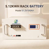 Batterie LiFePO4 à rack séparé 51.2V 100Ah 5.12kWh avec BMS LCD CAN, 6000+ cycles pour système de batterie solaire au lithium 50 kWh