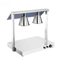 Station de chauffe-plats électrique à double tête en acier inoxydable infrarouge, chauffage bidirectionnel, serveur de buffet, hôtels, restaurants