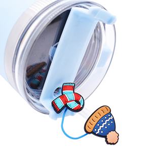 Accessoires de bar en gros : Embouts de paille en plastique double adhésif souple Kawaii, Série Hiver, Boucle décorative flocon de neige, Écologique - Product Image 2