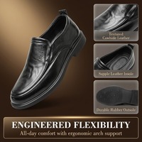 Chaussures mocassins élégantes pour hommes en cuir véritable noir brillant, durables, avec logo personnalisé, vente en gros OEM