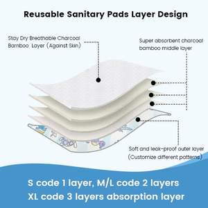 Impermeável reutilizável mulher lavável sanidade guardanapo almofadas - Product Image 4