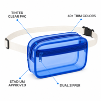 Sac banane transparent en PVC de marque, sac de taille personnalisé avec logo, sacoche de ceinture en TPU, sac de hanche, fabricant OEM, étanche, vente en gros
