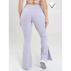 Leggings Largos de Yoga Vetega de Cintura Alta con Abertura Lateral, Tejido Elástico, Color Lila Púrpura - Product Image 4