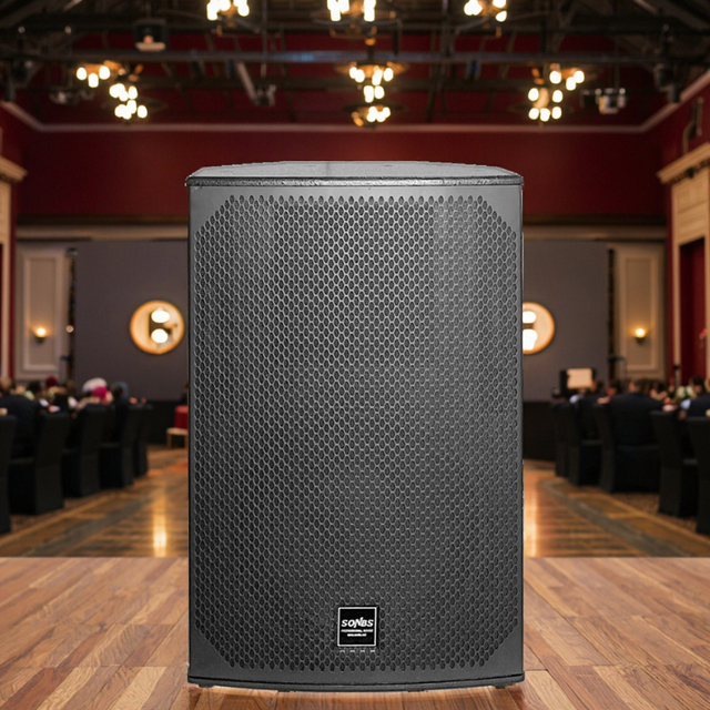 Professional Active Pro Audio Speaker 350W Output Power for Outdoor Meetings Wood Sound Equipment with Wall Mount Amplifier
