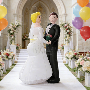 WINSUN Figuras Inflables Gigantes de Novios de Dibujos Animados para Bodas, Fiestas en el Jardín, Arcos al Aire Libre, Fondo de PVC, Exhibición Publicitaria - Product Image 5