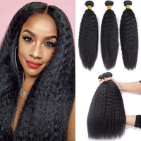 Lots de Cheveux Naturels en Gros, Extensions de Cheveux à Double Trame avec Cuticules Alignées, Lots de Cheveux Humains Brésiliens Lisses Crépus