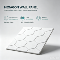 Panneau acoustique hexagonal en fibre de polyester 100% absorbant le son, panneaux acoustiques en feutre PET ignifuge