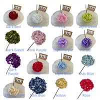 Flor de Hortensia Azul de Tela de Seda Artificial Hecha a Mano de Alta Calidad al por Mayor para Decoración del Hogar, Bodas y Día de la Madre