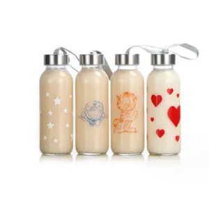 Portable Heat-resistant Transparent Glass Water Bottle With Customizable Logo Or Size Can Be Carried Out Or Used At Home
