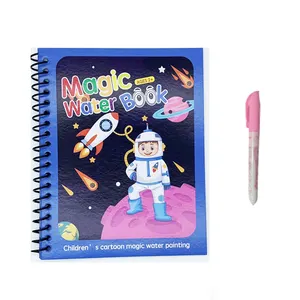 Livro de desenho de água mágico colorido, livro com caneta mágica