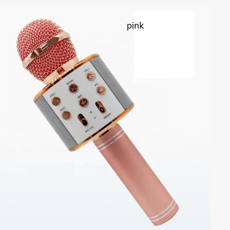 Micrófono inalámbrico para Karaoke en casa para niños, altavoz de mano, reproductor de música, grabadora, KTV, WS-858