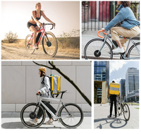 Kit de conversion de vélo électrique longue portée avec batterie Tiger Shark 15AH, moteur de moyeu avant, contrôle sans fil par application pour le cyclisme quotidien