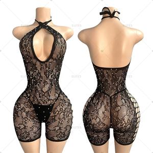 Элитное цельное нижнее белье в сеточку кукла Боди Чулки экзотическая танцевальная одежда Стриптизерши - Product Image 6