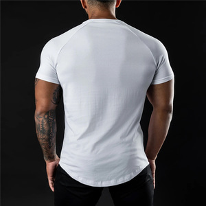 Venta al por mayor de los hombres de algodón Spandex camiseta de secado rápido Atlético Tee Muscle Fit entrenamiento deportes camiseta en blanco - Product Image 3