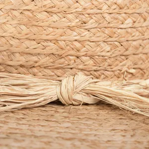 Phụ Nữ Raffia Mặt Trời Bảo Vệ Bãi Biển Hat Tự Nhiên Cỏ Chất Lượng Cao Bowler Raffina Mũ Rơm Với Raffia Cỏ Trang Trí Ribbon