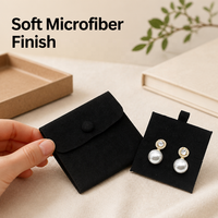 Pochette en microfibre suédée pour bijoux, avec cartes d'insertion, pour emballage cadeau et rangement de bijoux - Vente chaude