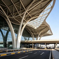 Cubierta de Acero Suspendida, Diseño Ligero, Pasillo de Llegada y Salida de Aeropuerto, Estructuras de Acero de Forma Especial