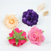 En gros, Têtes de fleurs en soie rose pour décoration murale florale, accessoires floraux pour chapeaux de paille et accessoires de mariage DIY