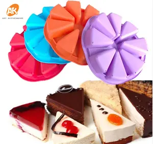 AK硅胶蛋糕模8孔橙色披萨锅8分思康DIY软糖蛋糕模烘焙工具