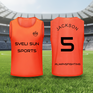 Ademend voetbalvest op maat voor kinderen en volwassenen, voetbalhesjes van mesh, polyester, OEM-service, voetbaltrainingshesjes - Product Image 2