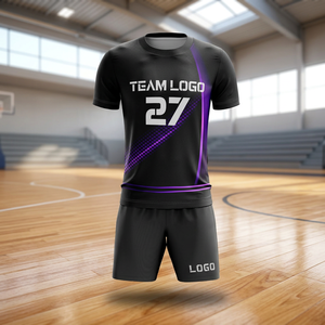 Venta al por Mayor de Camisetas de Fútbol Personalizadas con Nombre de Equipo y Letras en la Parte Delantera, de Secado Rápido, Cómodas, Transpirables, de Manga Corta, con Estampado Digital - Product Image 1