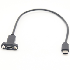 Cable DE DATOS USB 3,1 tipo C personalizado Cable de extensión macho a hembra con bloqueo de tornillo de montaje en panel con aislamiento de nailon de PVC PTFE - Product Image 4