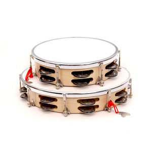 <span class=keywords><strong>Tambourin</strong></span> à jingles double couche réglable pour enfants, en contreplaqué et peau de mouton, avec chambre en bois de bouleau - Product Image 1