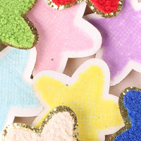 Vente en gros 6cm Plusieurs couleurs Sequin Chenille Étoile Fer sur patchs
