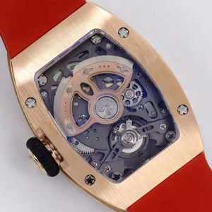 RM07-01 New Luxury Unisex Automatic Mechanical <b>Watch</b>, Ceramic <b>Case</b> with Red Accents, Skeleton Dial, Barrel-Shaped Movement, Sapp - Product Image 5