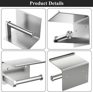 Portarrollos <span class=keywords><strong>de</strong></span> Papel Higiénico <span class=keywords><strong>de</strong></span> <span class=keywords><strong>Acero</strong></span> <span class=keywords><strong>Inoxidable</strong></span> con Acabado Níquel Cepillado, Soporte <span class=keywords><strong>de</strong></span> Pared Multifuncional para Baño, en Oferta - Product Image 5