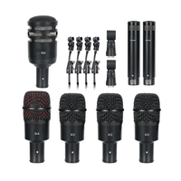 DP72 Kit de microphone à tambour 7 pièces Ensemble de microphone à tambour professionnel pour instrument de musique dynamique avec support pour scène
