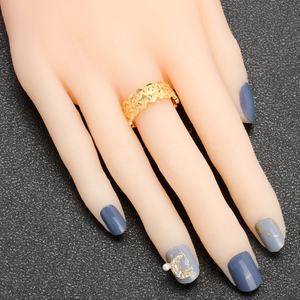 JXX Wholesale 24K Gold Plated <b>Rings</b> Simple Geometric Beautiful Wedding Bands for <b>Women</b> Classic Style Mainly Made of Brass - Product Image 2