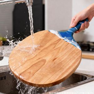 Planche à découper en bois d'acacia motif vague marine, grande planche de <span class=keywords><strong>charcuterie</strong></span>, <span class=keywords><strong>plateau</strong></span> de service pour viande, planche de boucher, planche à pizza - Product Image 3