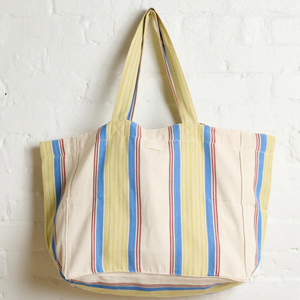 Borsa Tote in Tela di Cotone a Righe Personalizzata da Donna con Apertura Superiore Design Estivo Portatile Può Contenere Tutto - Product Image 4