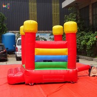 Château gonflable commercial mini arc-en-ciel rouge, bleu, jaune pour enfants – Amusement garanti