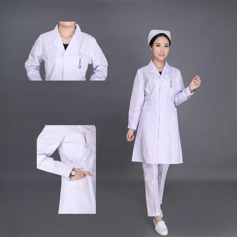 Seragam Perawat Putih Lengan Pendek Kualitas Tinggi Gaun Klub Salon Kecantikan Rumah Sakit Seragam Perawat