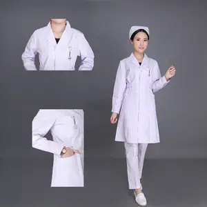 Discount wholesale high quality short sleeve white nursing hospital beauty salon club dress technician nurse Clothing uniform