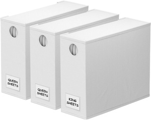 Organisateur de rangement pliable rectangulaire au design moderne pour draps, linge et vêtements, avec fenêtre circulaire, pour armoire domestique - Product Image 1
