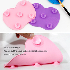 <b>Silicone</b> Foundation Makeup Brush Scrubber Board Makeup Brush Cleaner Pad Apple Shape Washing Cleaning Mat Cleaner <b>Tool</b> - Product Image 2