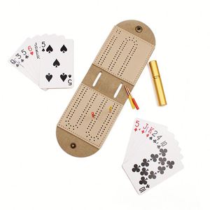 Creative Cribbage Board Set Faux Leather <b>Playing</b> <b>Card</b> Scoreboard Portable Game Scoreboards for Outdoor Activity & Party - Product Image 5