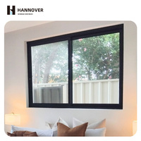 Fenêtre coulissante horizontale en alliage d'aluminium standard australien, double vitrage, moustiquaire en acier inoxydable, insonorisée, Energy Star