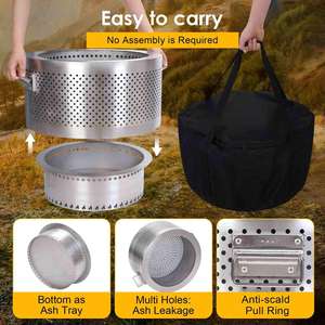 Poêle de camping à bois portable et foyer avec <span class=keywords><strong>brasero</strong></span> en acier inoxydable pour la cuisine en plein air et les événements professionnels - Product Image 2