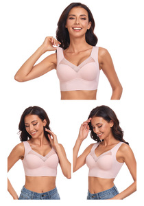 Sujetador sin costuras de talla grande para mujer, efecto segunda piel, inalámbrico, transpirable, bralette deportivo invisible, para dormir, push-up, copa completa - Product Image 4