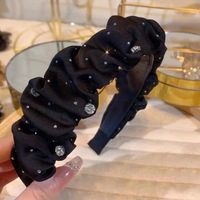 Élégant Bandeau Plissé Rembourré en Velours Vintage pour Femme Automne Hiver, Chouchous et Accessoires Cheveux Designer pour Femme Jinhong