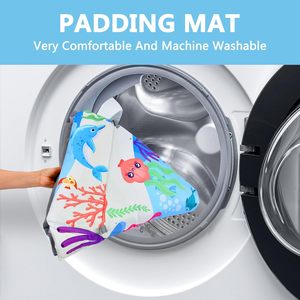 Alfombra de juegos para gimnasio para bebés 5 en 1, colchoneta para el tiempo de barriga y <span class=keywords><strong>actividades</strong></span>, <span class=keywords><strong>manta</strong></span> de Fitness para bebés con juguetes de peluche para el desarrollo de habilidades motoras - Product Image 3